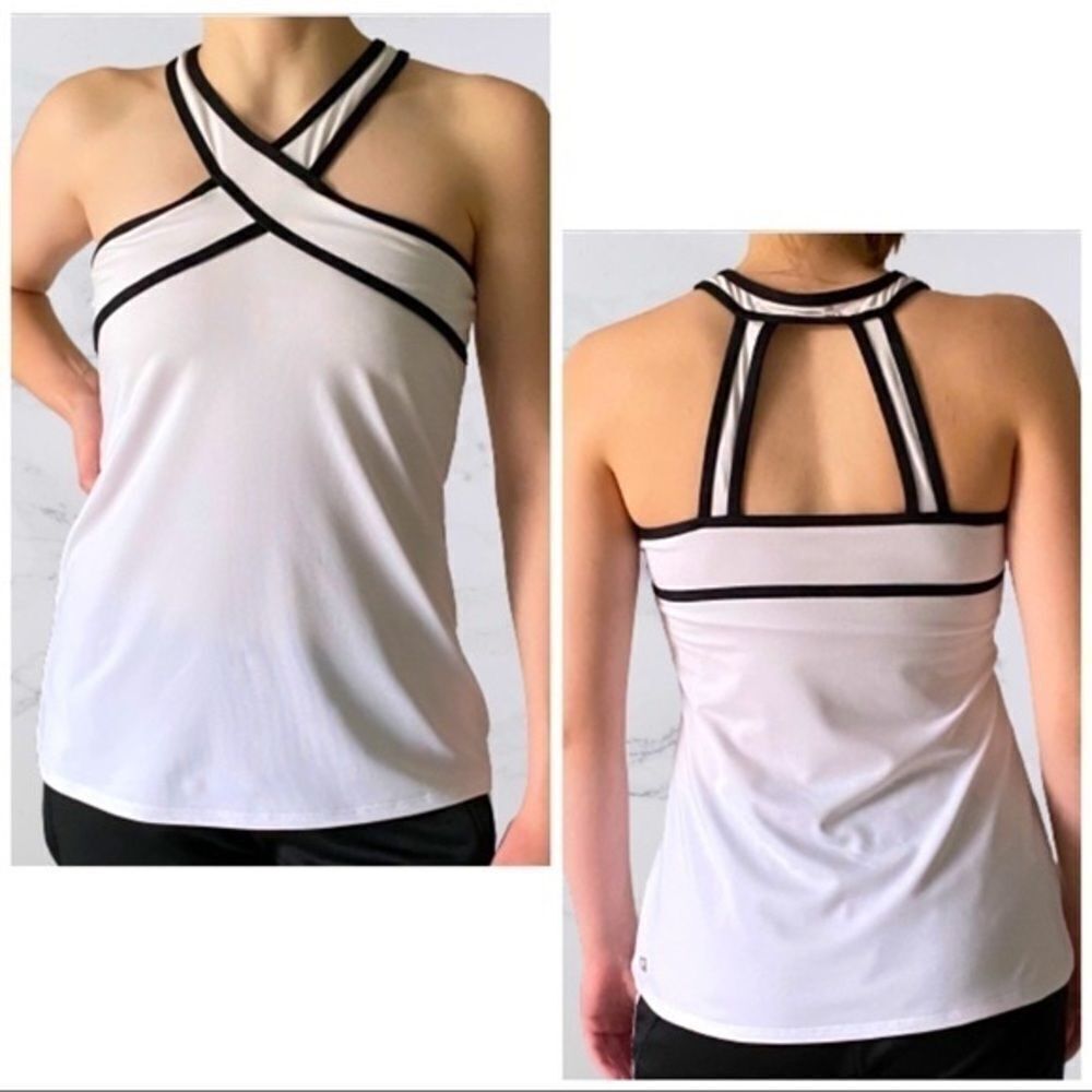 Fabletics White Support Workout Halter Top - image 1